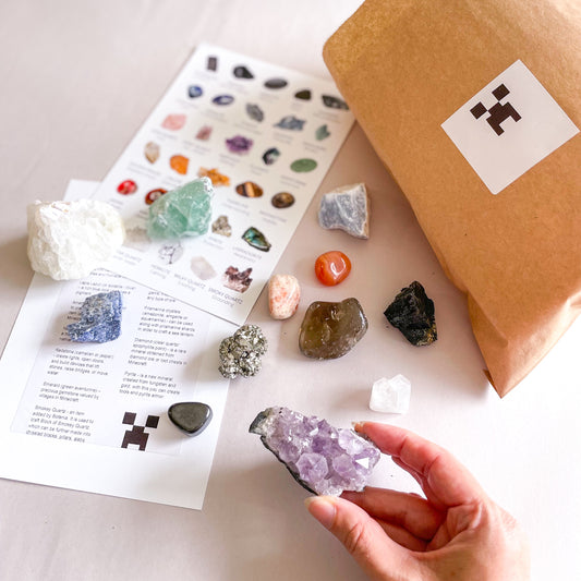 Minecraft rock / tumble stone and rough crystal set
