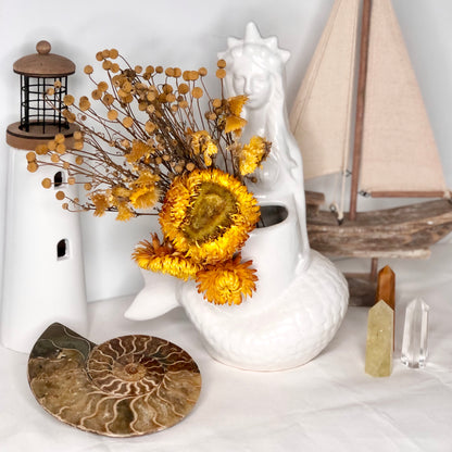 Mermaid ceramic planter pot vase