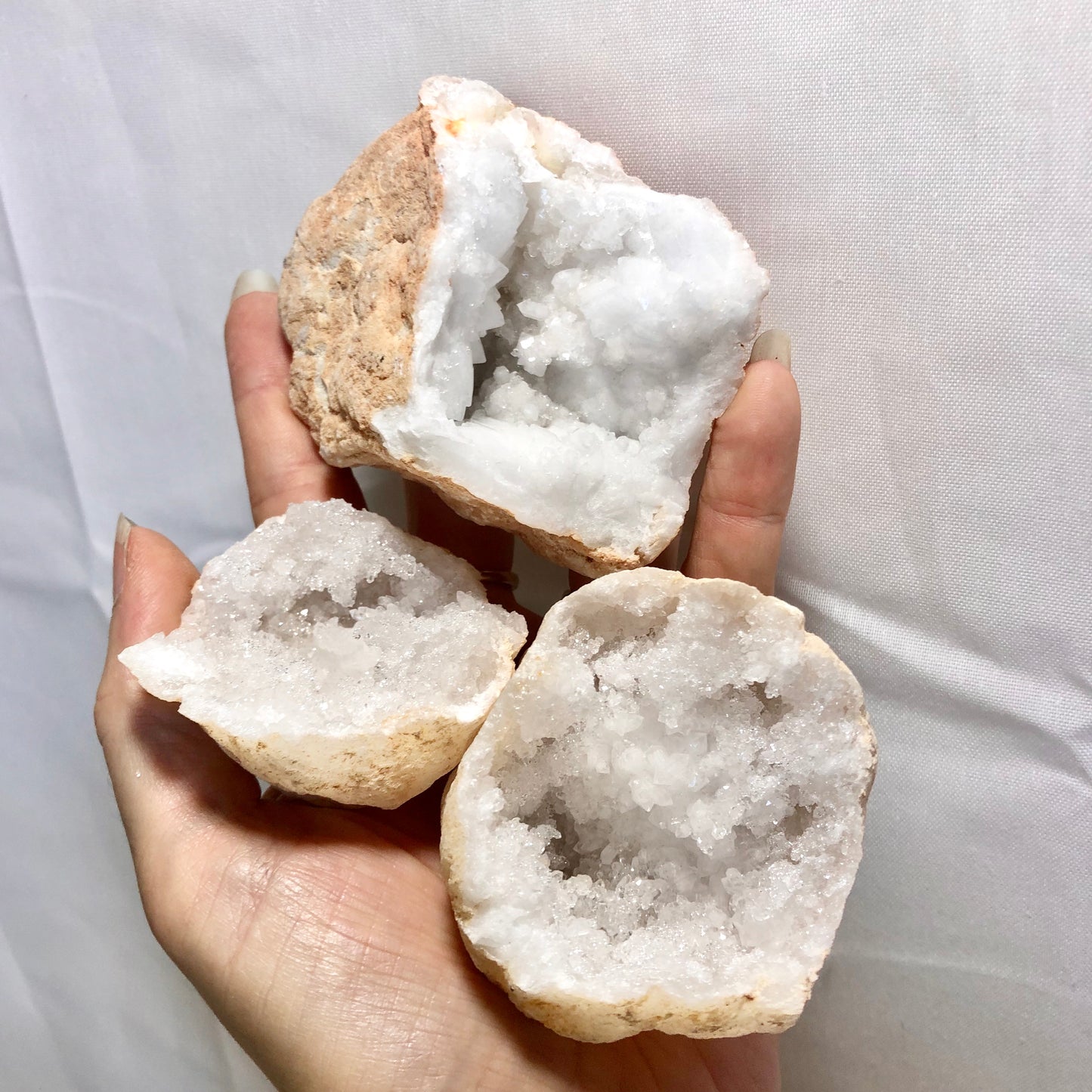 Clear quartz crystal geode cave