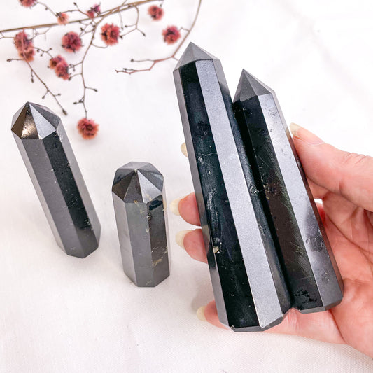 Protection Black tourmaline crystal obelisk tower