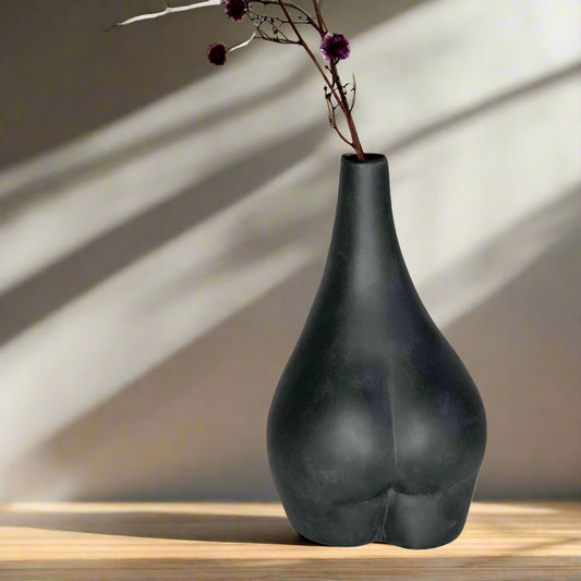 Handmade HER cheeky black bottom bud vase