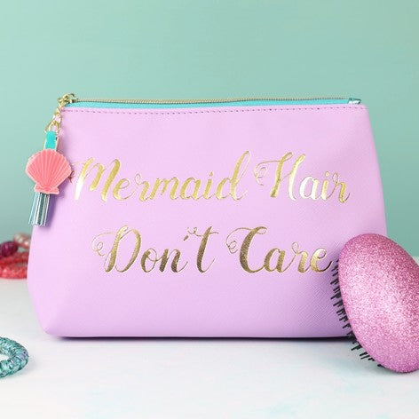 Mermaid hair don't care pencil case / makeup bag