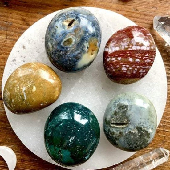 Ocean jasper crystal palm stone
