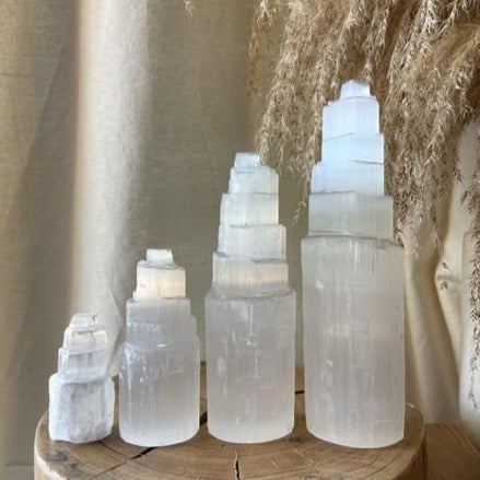 Selenite crystal charging tower 6cm - 30cm