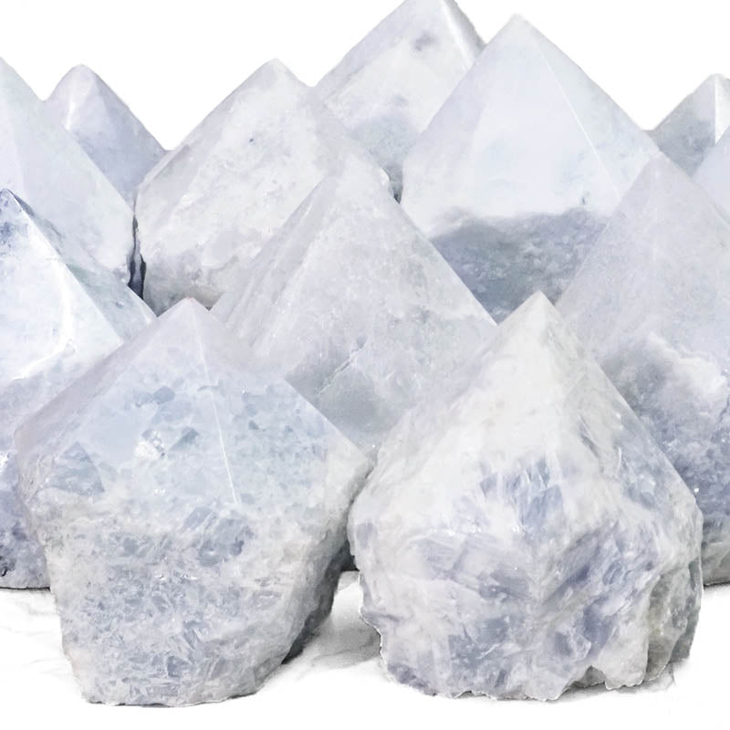 Polished top cut base crystal point - various