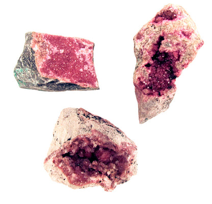 Hot pink Cobaltoan Calcite with green Malachite crystal specimen