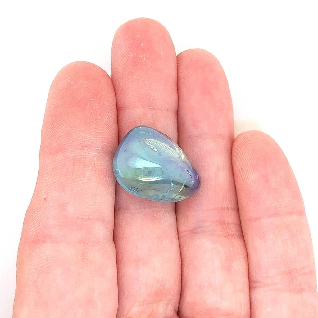 Aqua aura crystal tumble stone