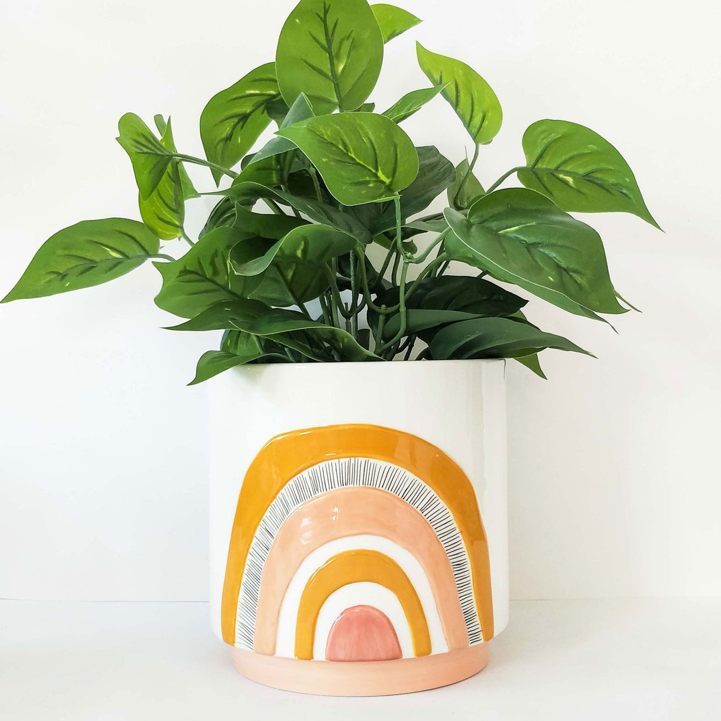 Rainbow dusty pink planter pot / hanging pot