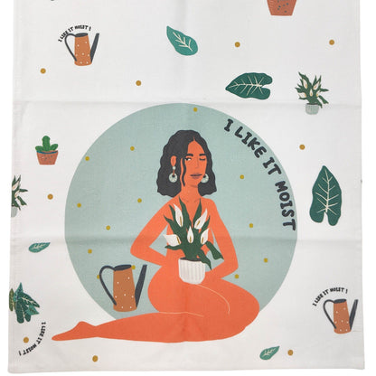 Naughty crazy plant lady kitchen linen - I like it hot n moist ;)