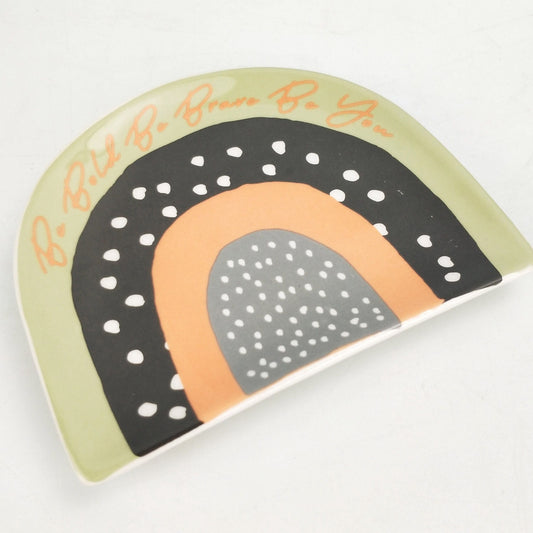 Happy brave rainbow trinket ring dish