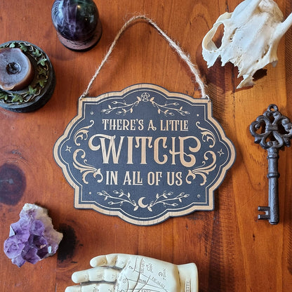 Witches wooden sign